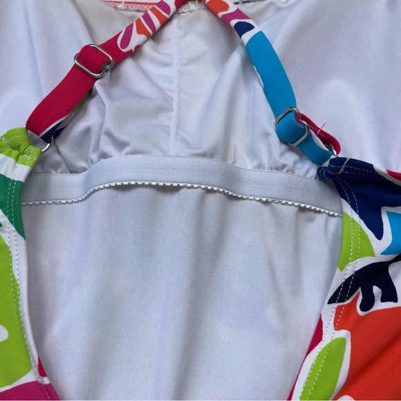 NAUTICA Tropical Open Back Criss Cross Vibrant One Piece Bathing Suit - Picture 9 of 16